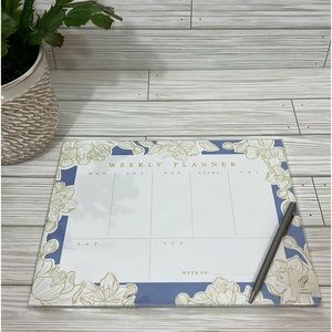 Ginably Blue Floral Weekly Planner NIP